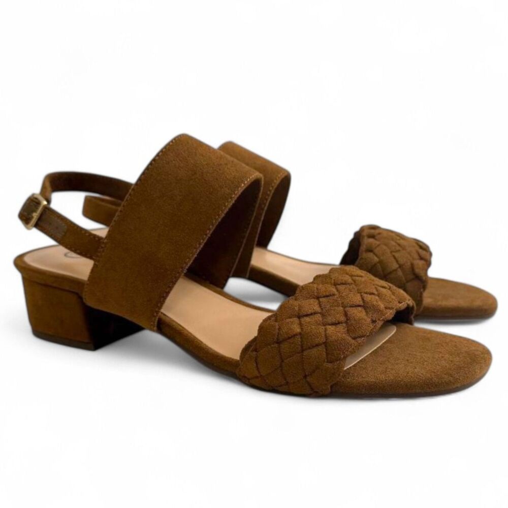 BELLA-VITA Ellison Cognac Suede Slingback Sandals, NEW! Size 9 Wide